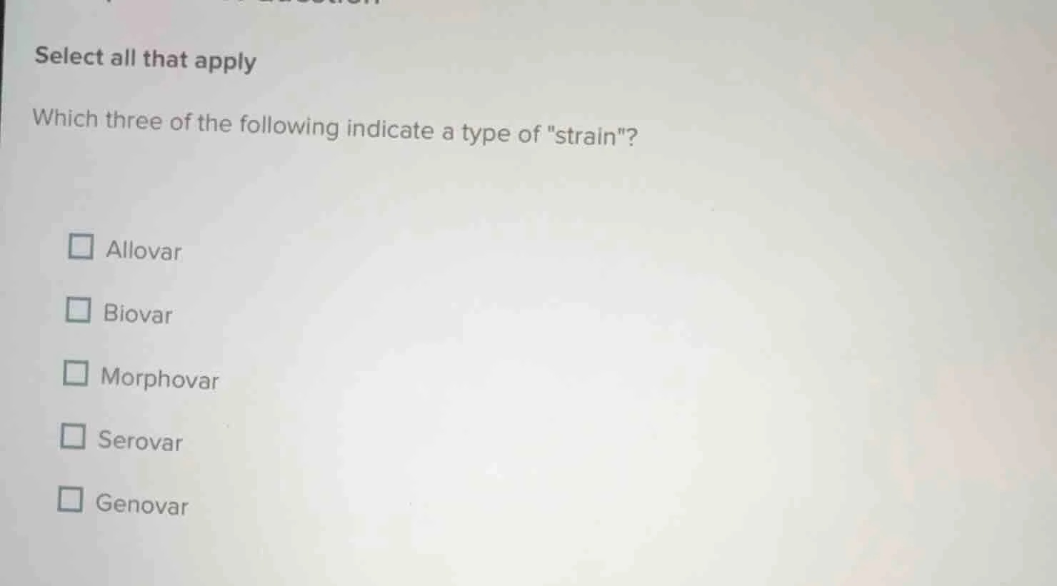 select all that apply which three of the following indicate a type of \…