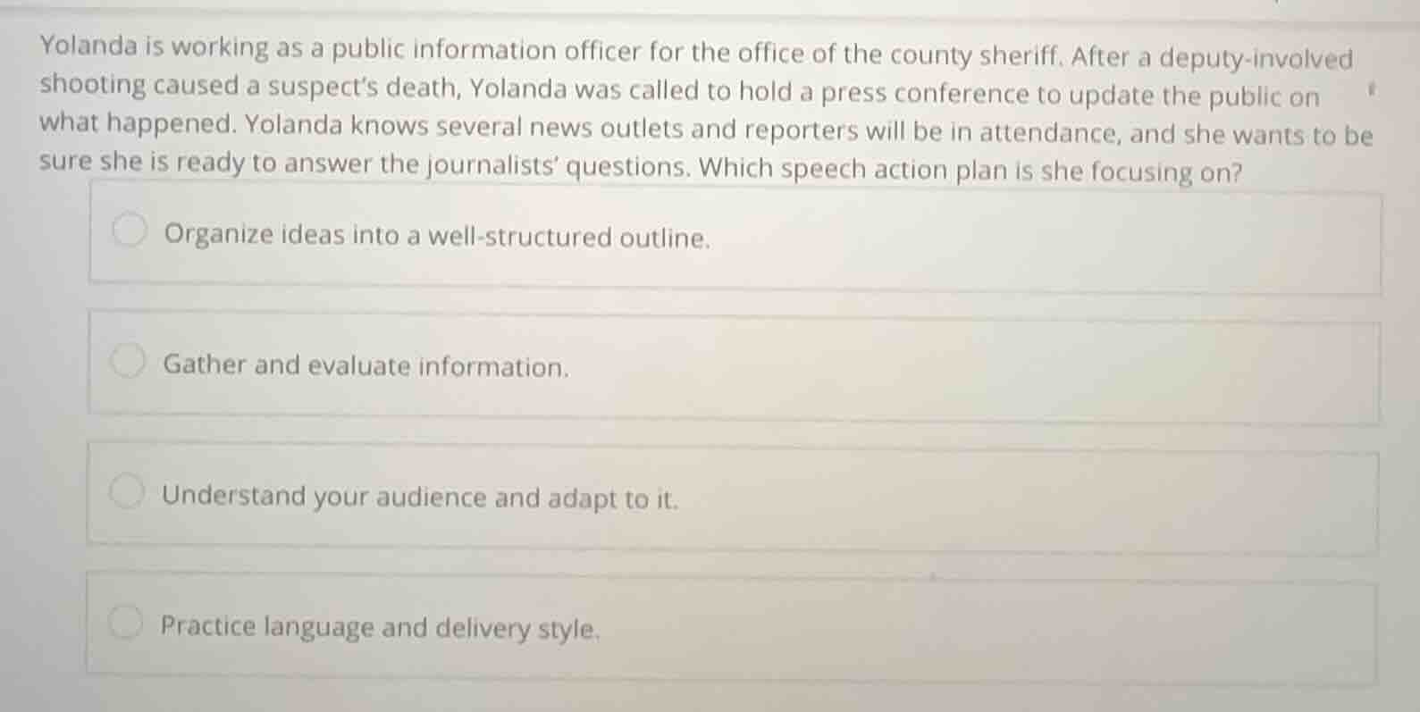 yolanda is working as a public information officer for the office of th…