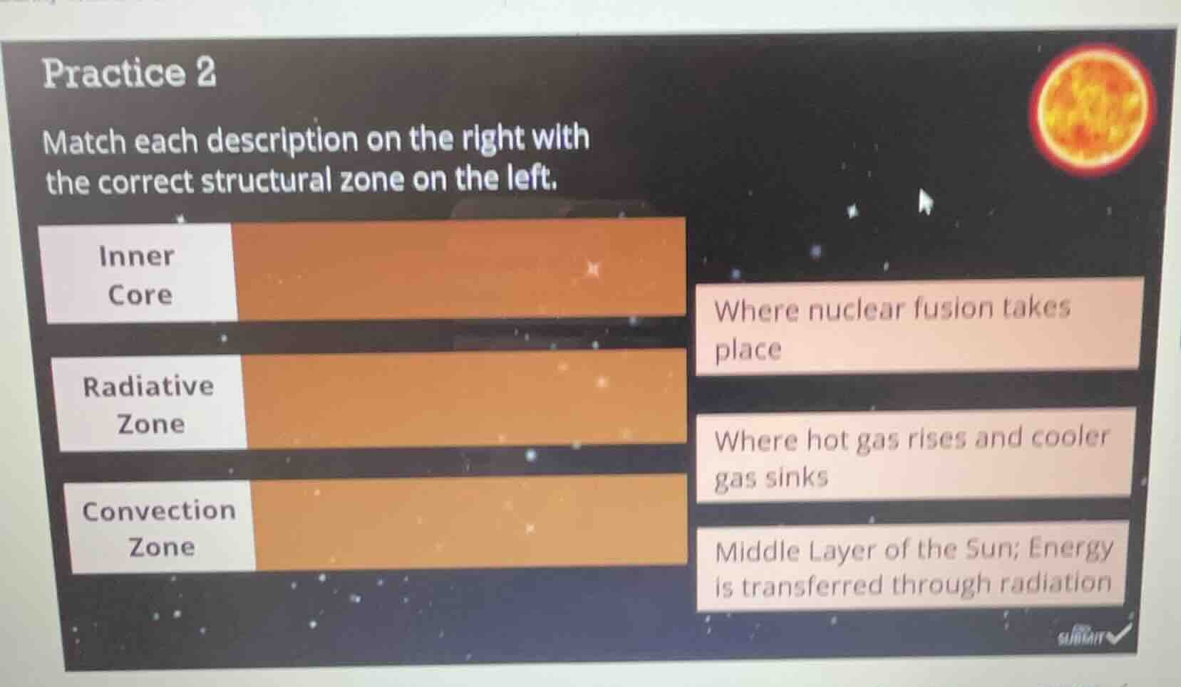 practice 2 match each description on the right with the correct structu…