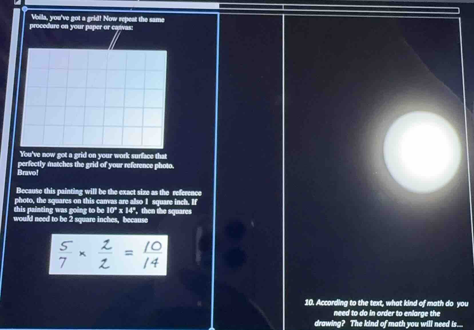 voila, youve got a grid! now repeat the same procedure on your paper or…