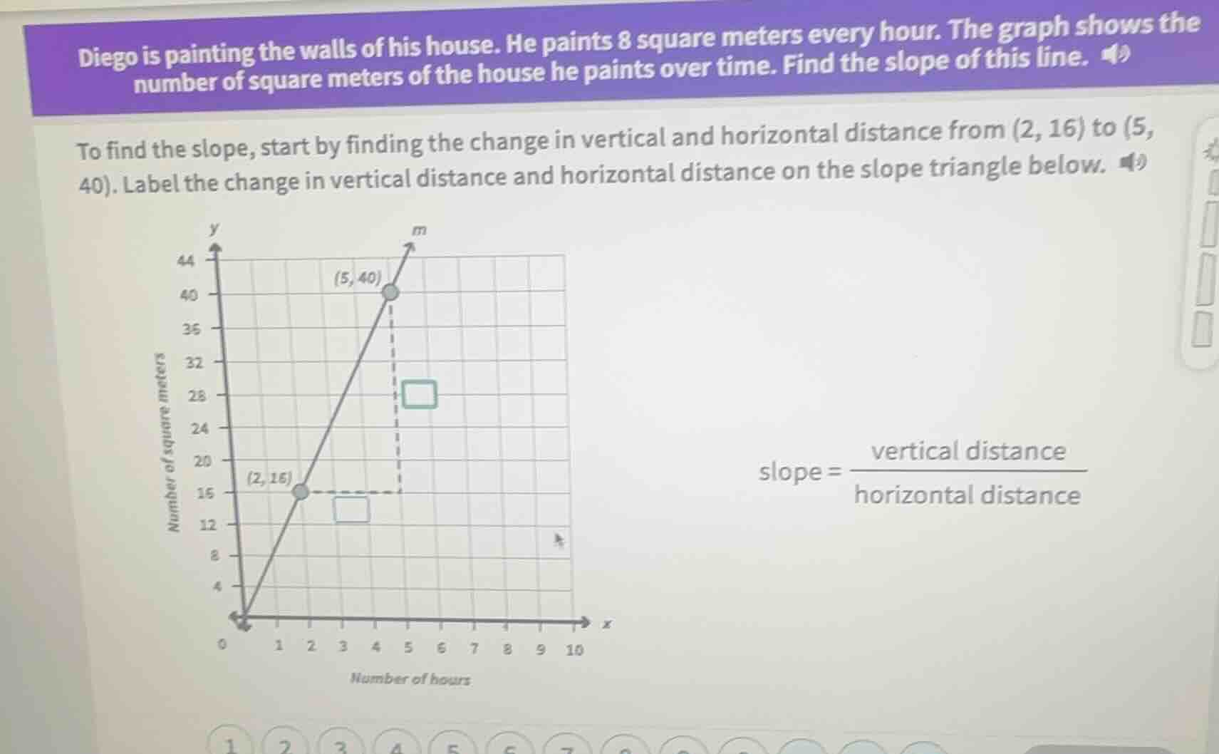 diego is painting the walls of his house. he paints 8 square meters eve…