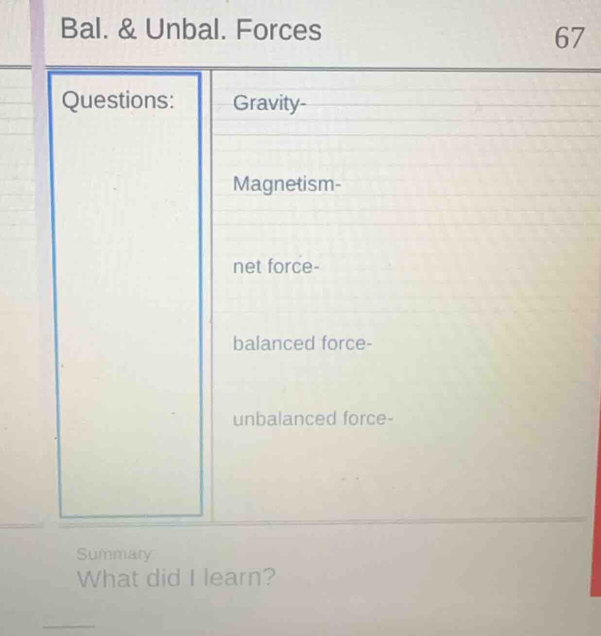 bal. & unbal. forces questions: gravity- magnetism- net force- balanced…