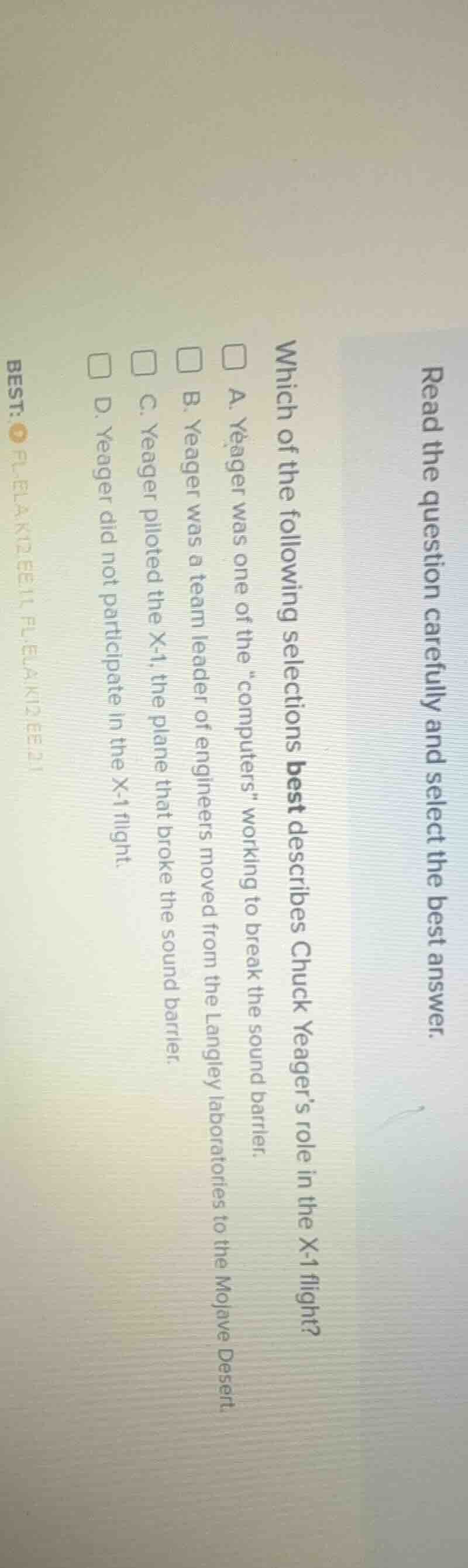 read the question carefully and select the best answer. which of the fo…