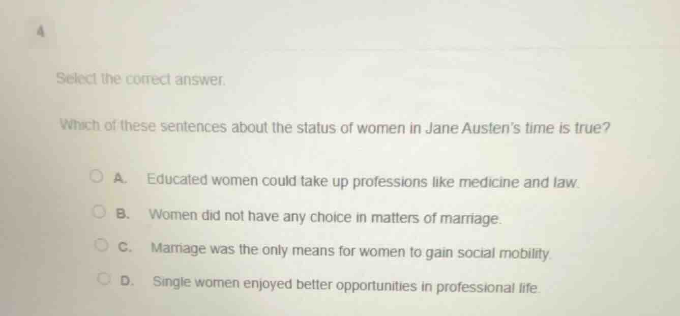 select the correct answer. which of these sentences about the status of…