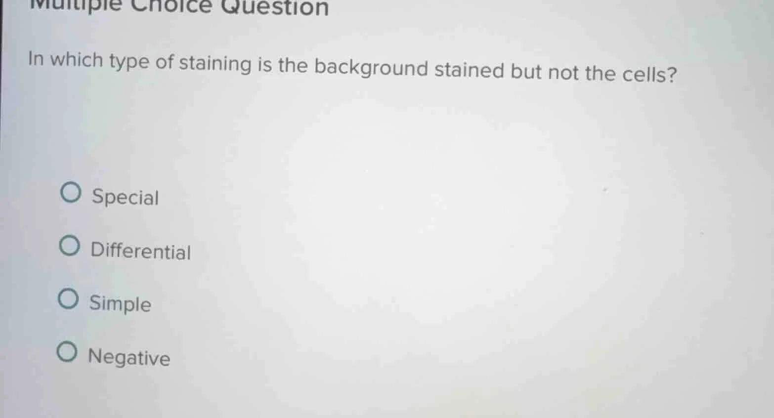 multiple choice question in which type of staining is the background st…