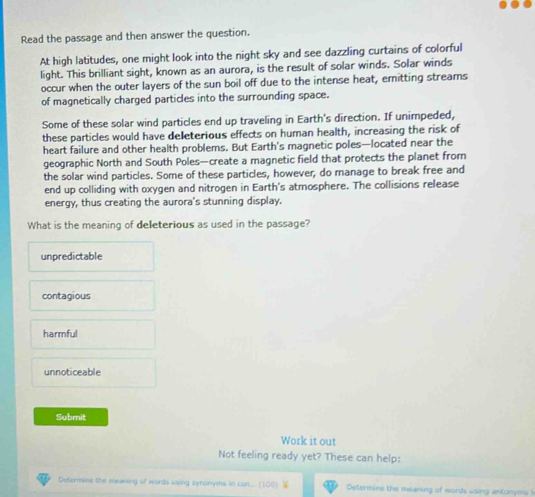 read the passage and then answer the question. at high latitudes, one m…