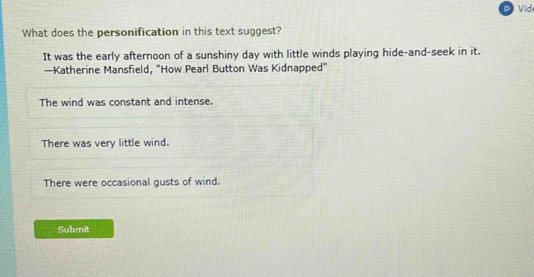 what does the personification in this text suggest? it was the early af…