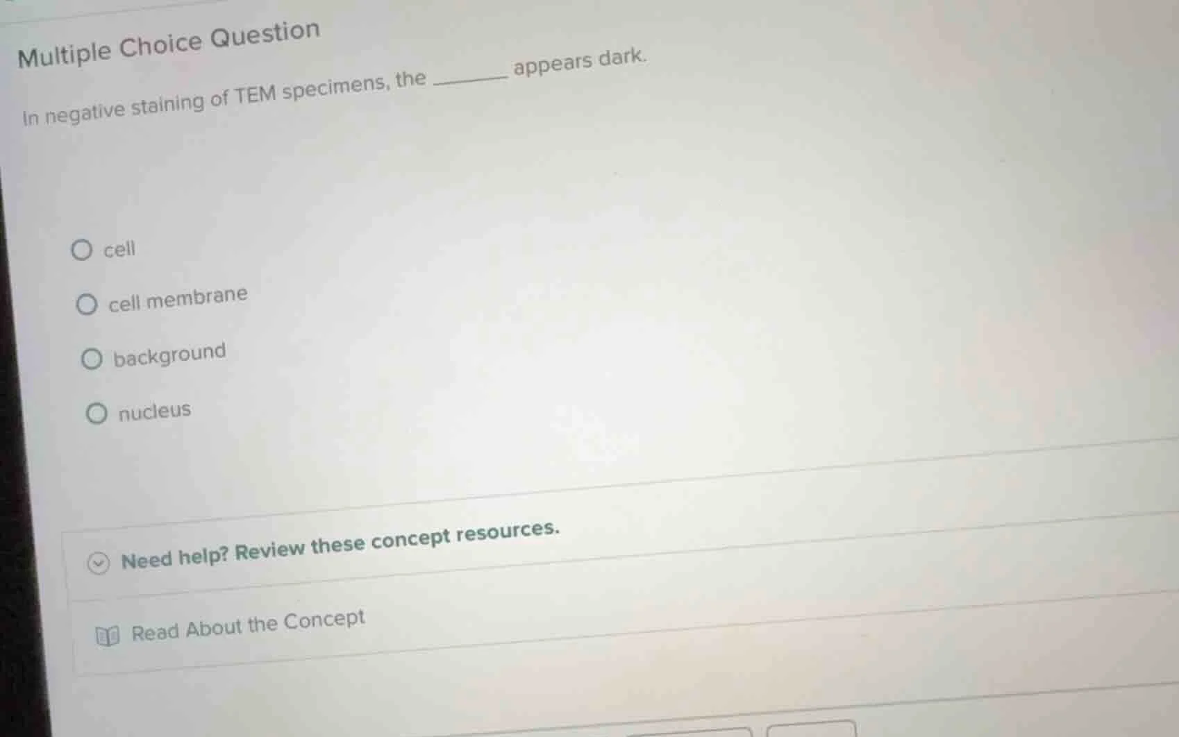 multiple choice question in negative staining of tem specimens, the ___…