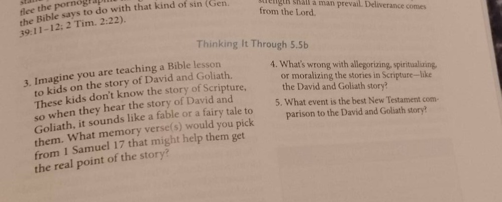 3. imagine you are teaching a bible lesson to kids on the story of davi…