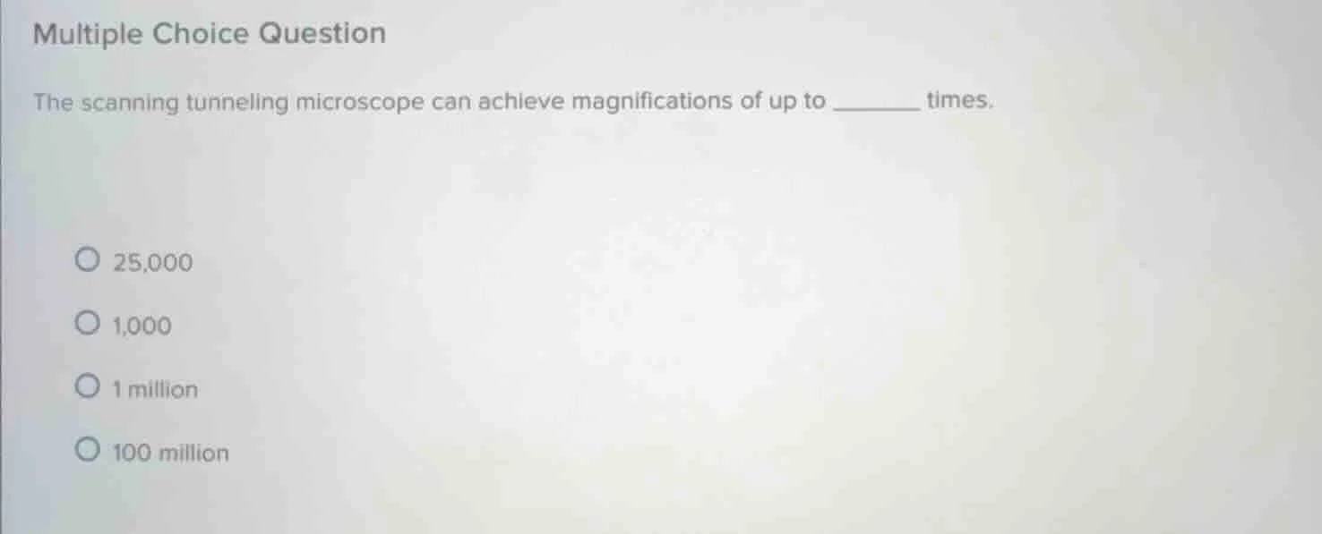 multiple choice question the scanning tunneling microscope can achieve …