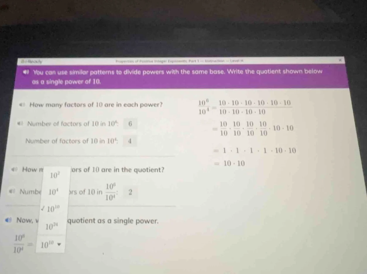 you can use similar patterns to divide powers with the same base. write…