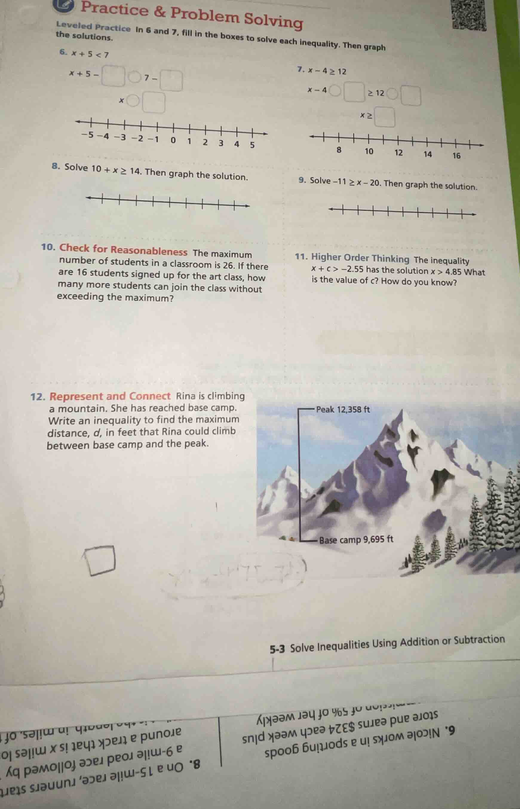 practice & problem solving leveled practice in 6 and 7, fill in the box…