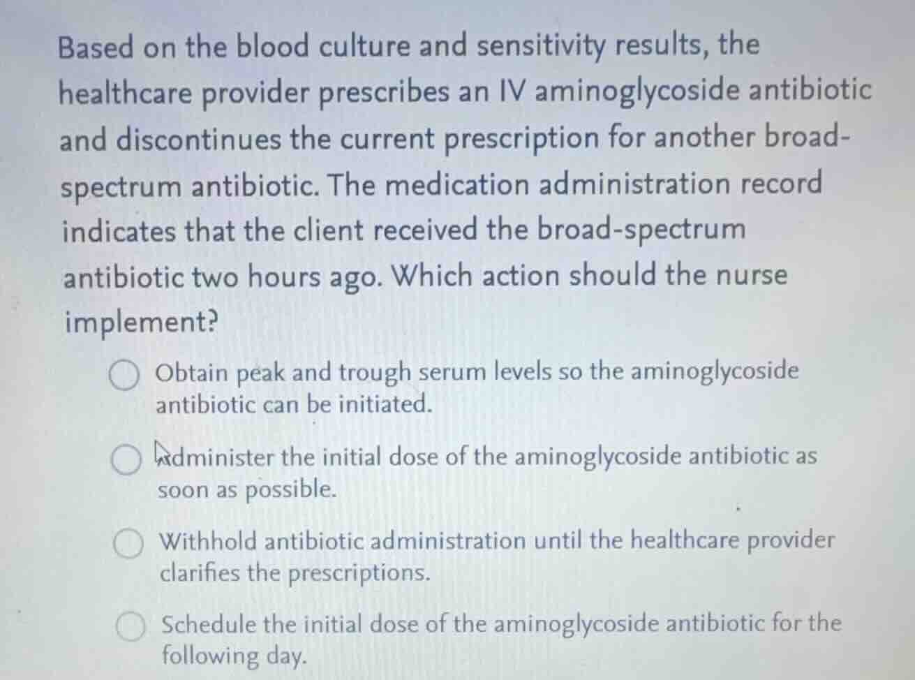 based on the blood culture and sensitivity results, the healthcare prov…