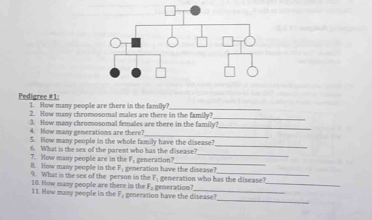 pedigree #1: 1. how many people are there in the family? 2. how many ch…