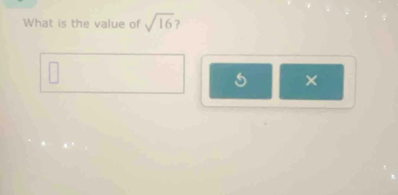 what is the value of \\(sqrt{16}\\)?