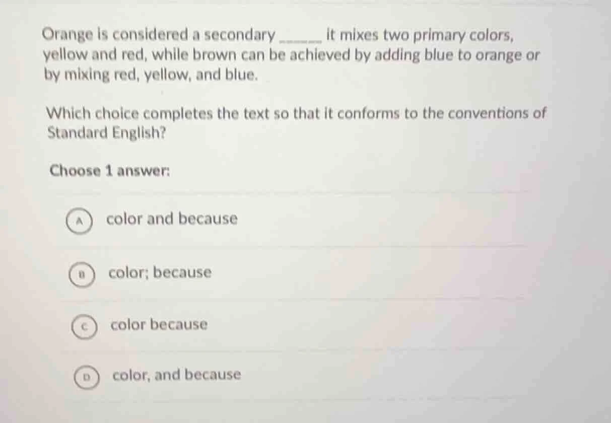 orange is considered a secondary ______ it mixes two primary colors, ye…