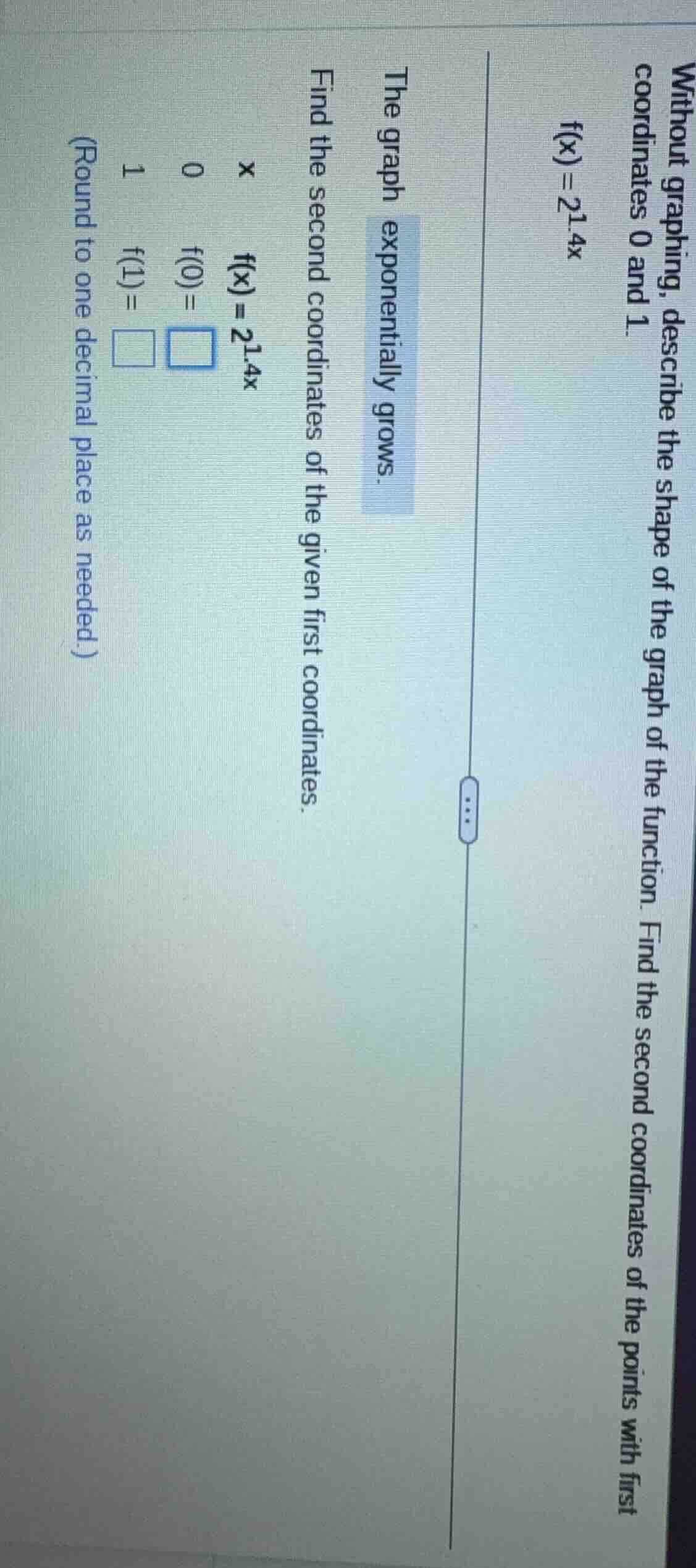 without graphing, describe the shape of the graph of the function. find…