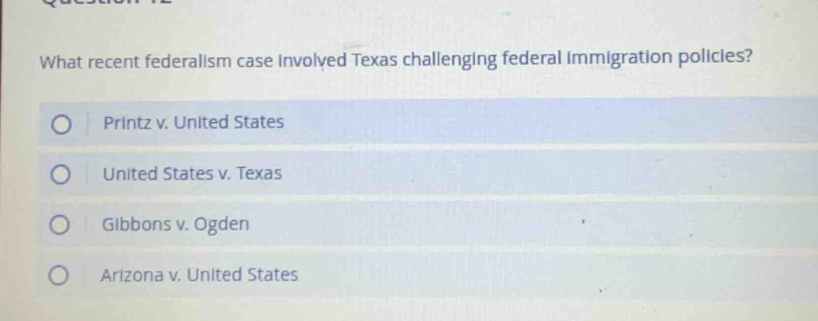 what recent federalism case involved texas challenging federal immigrat…