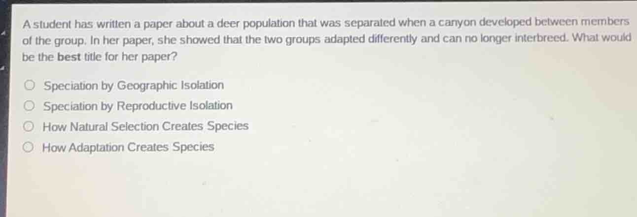 a student has written a paper about a deer population that was separate…