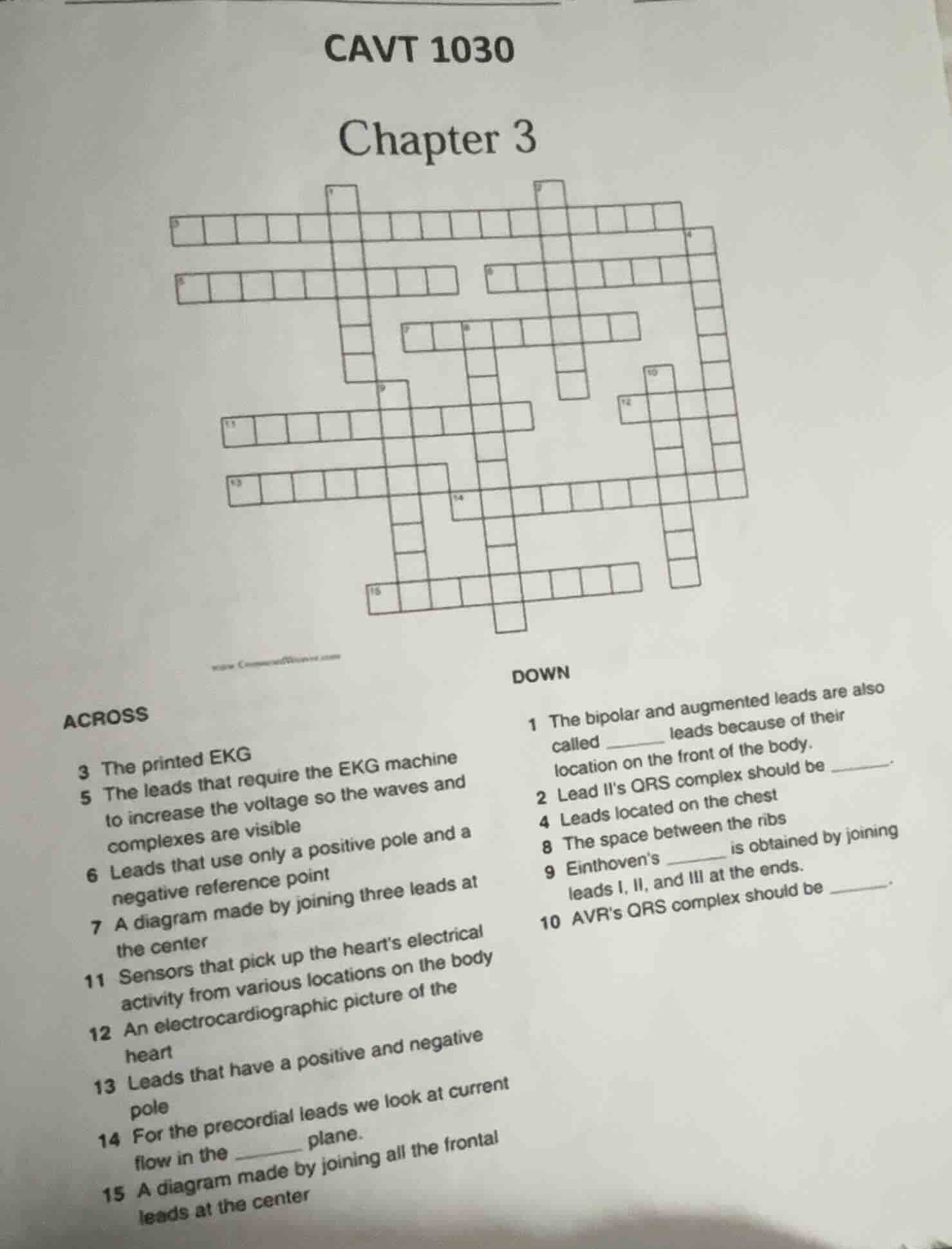 cavt 1030 chapter 3 www.commendbrowse.com across 3 the printed ekg 5 th…