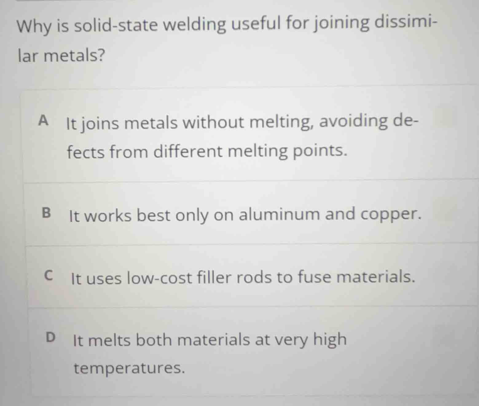 why is solid - state welding useful for joining dissimilar metals? a it…