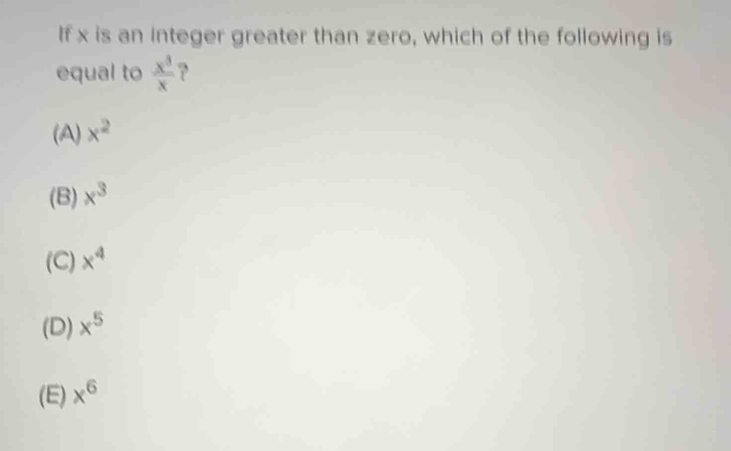 if x is an integer greater than zero, which of the following is equal t…