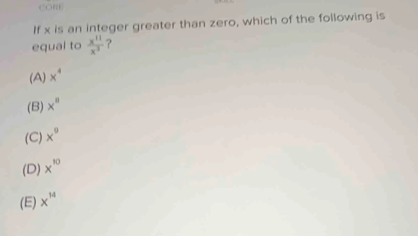 if x is an integer greater than zero, which of the following is equal t…