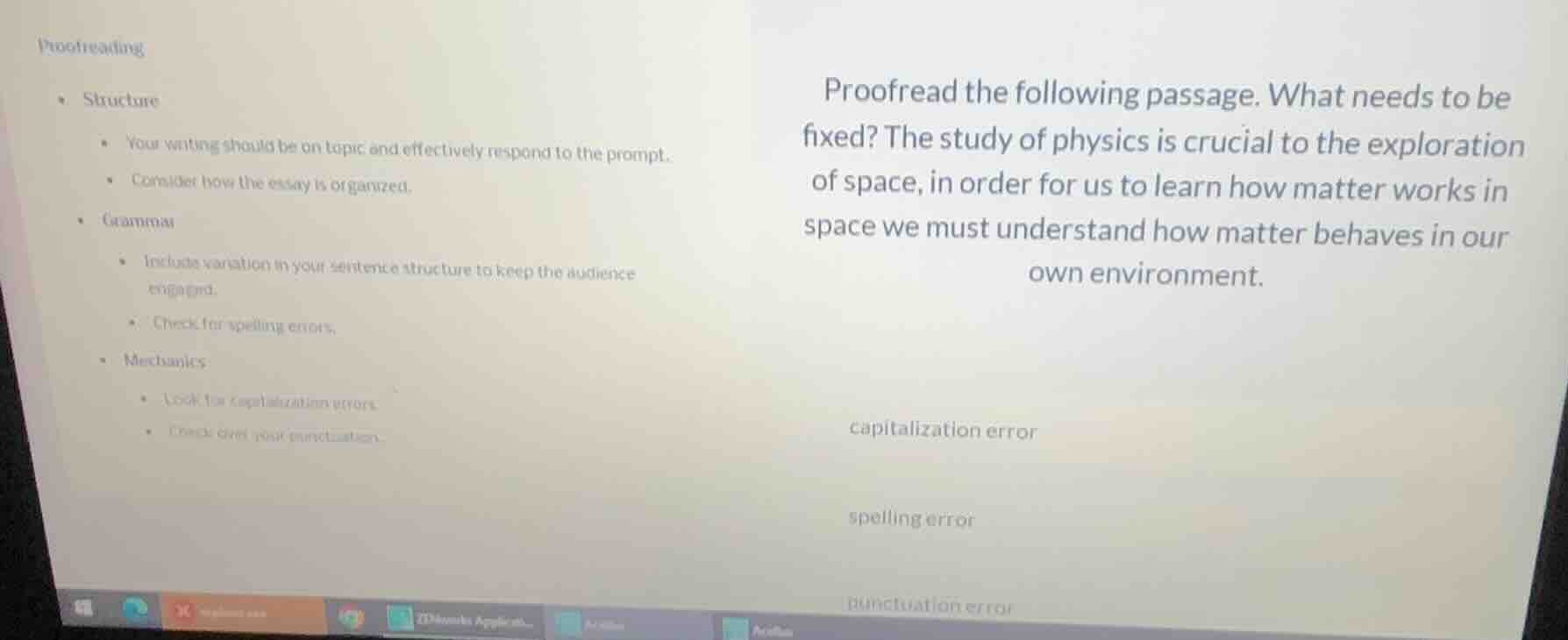 proofreading - structure - your writing should be on topic and effectiv…