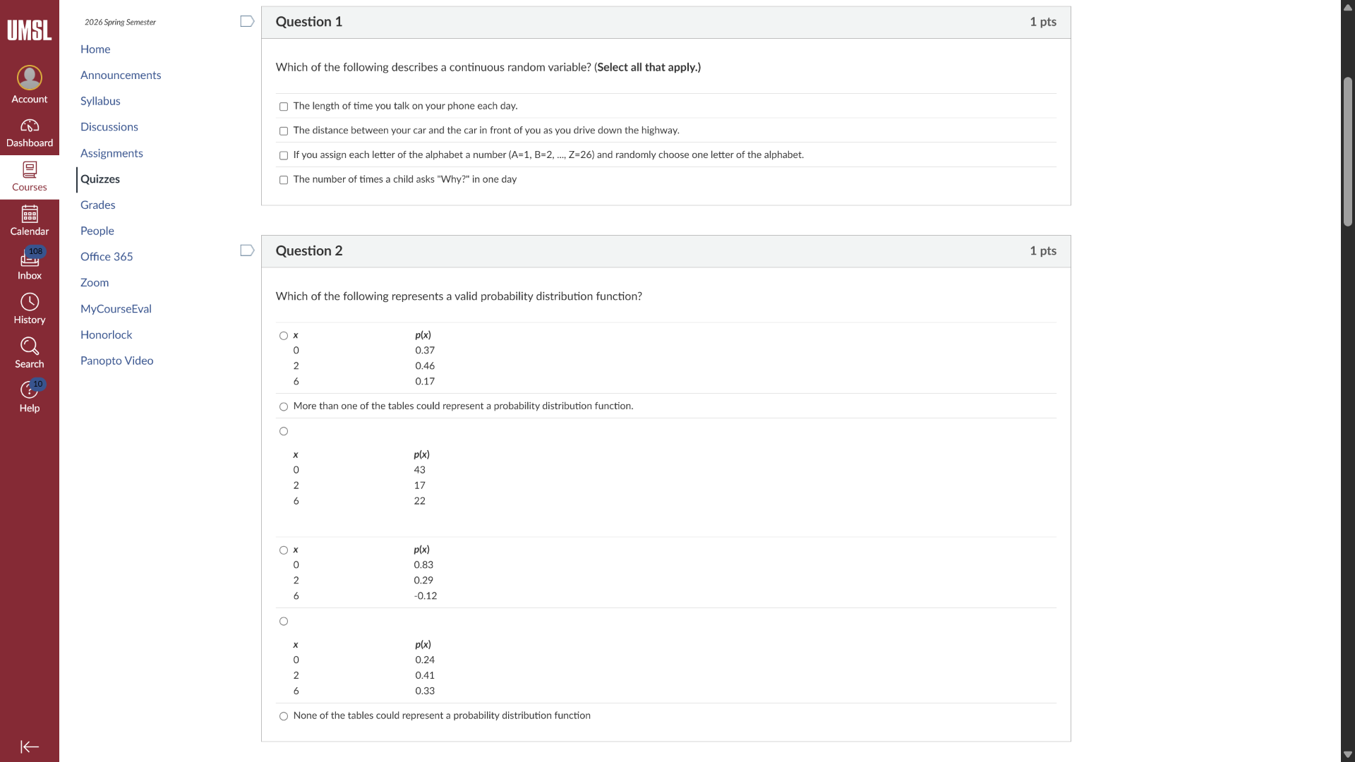 question 1 1 pts which of the following describes a continuous random v…