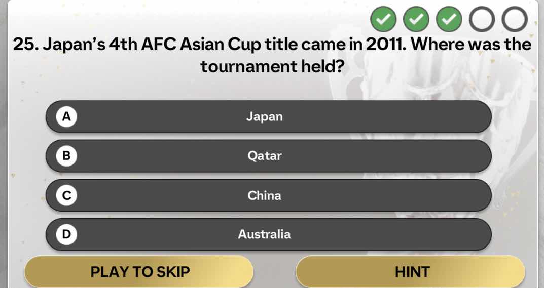 25. japan’s 4th afc asian cup title came in 2011. where was the tournam…