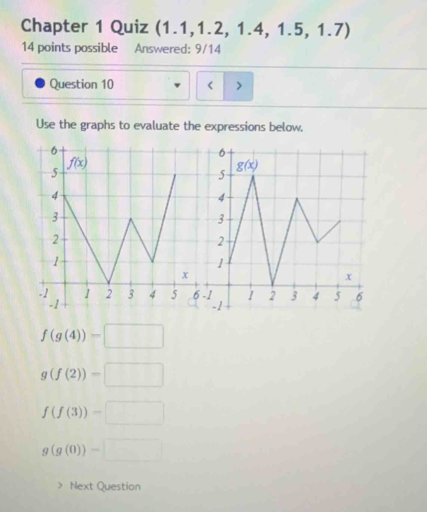 chapter 1 quiz (1.1,1.2, 1.4, 1.5, 1.7) 14 points possible answered: 9/…