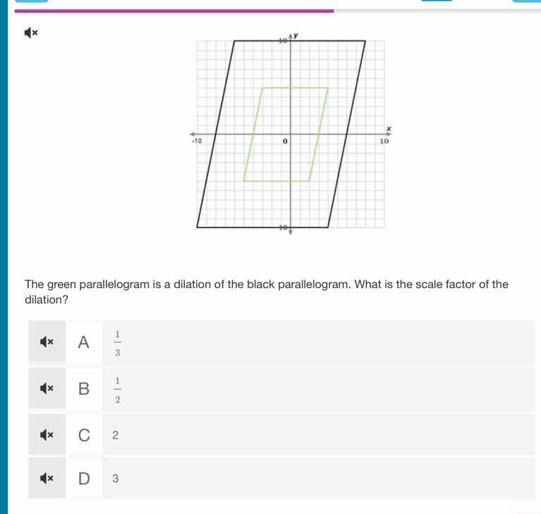 the green parallelogram is a dilation of the black parallelogram. what …