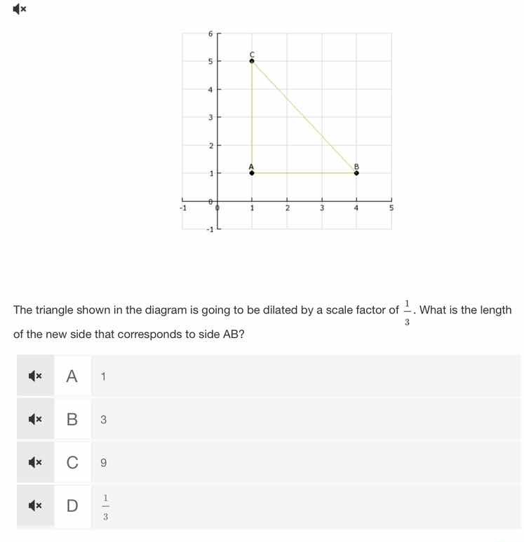 the triangle shown in the diagram is going to be dilated by a scale fac…