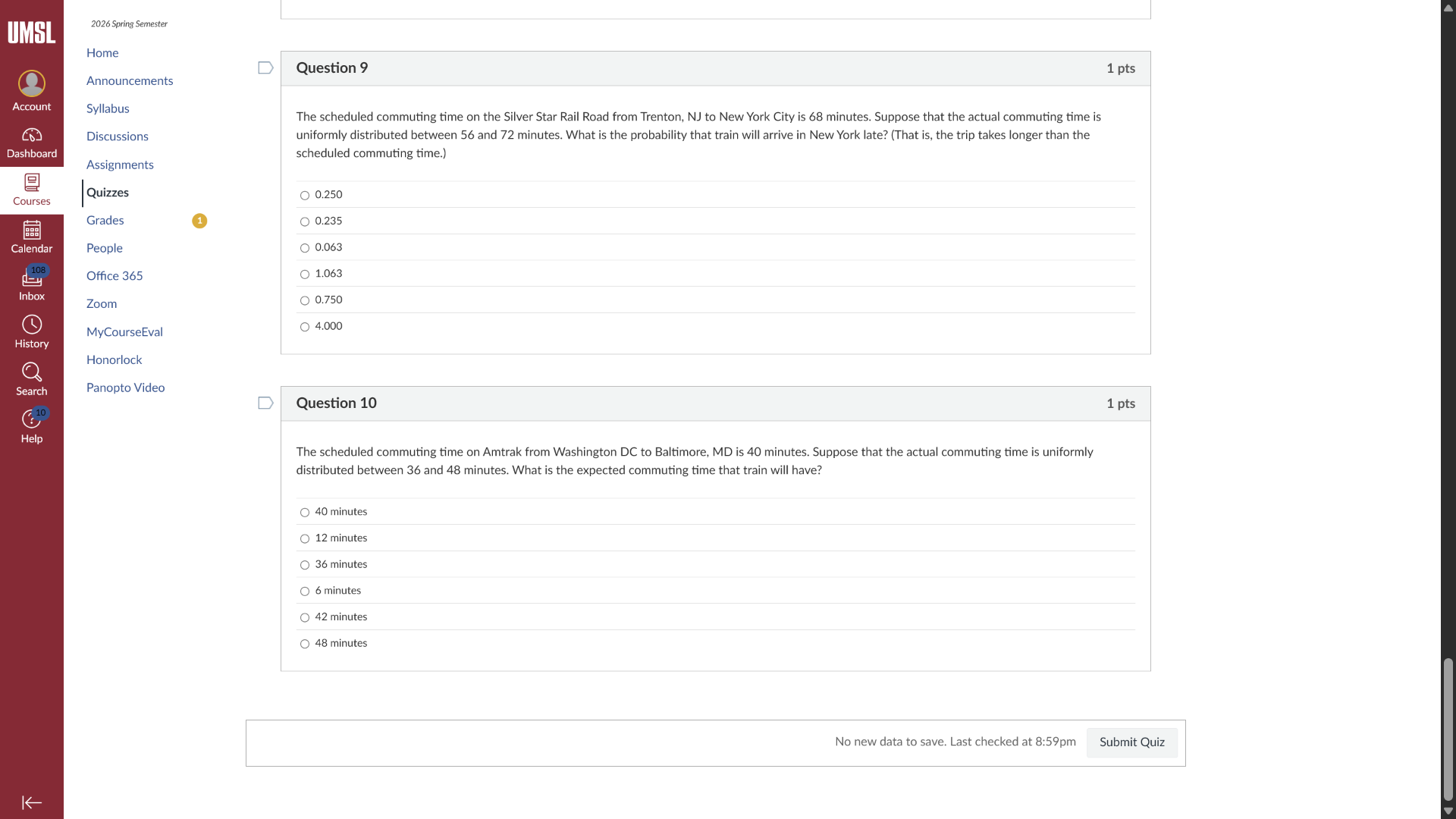 question 9 1 pts the scheduled commuting time on the silver star rail r…