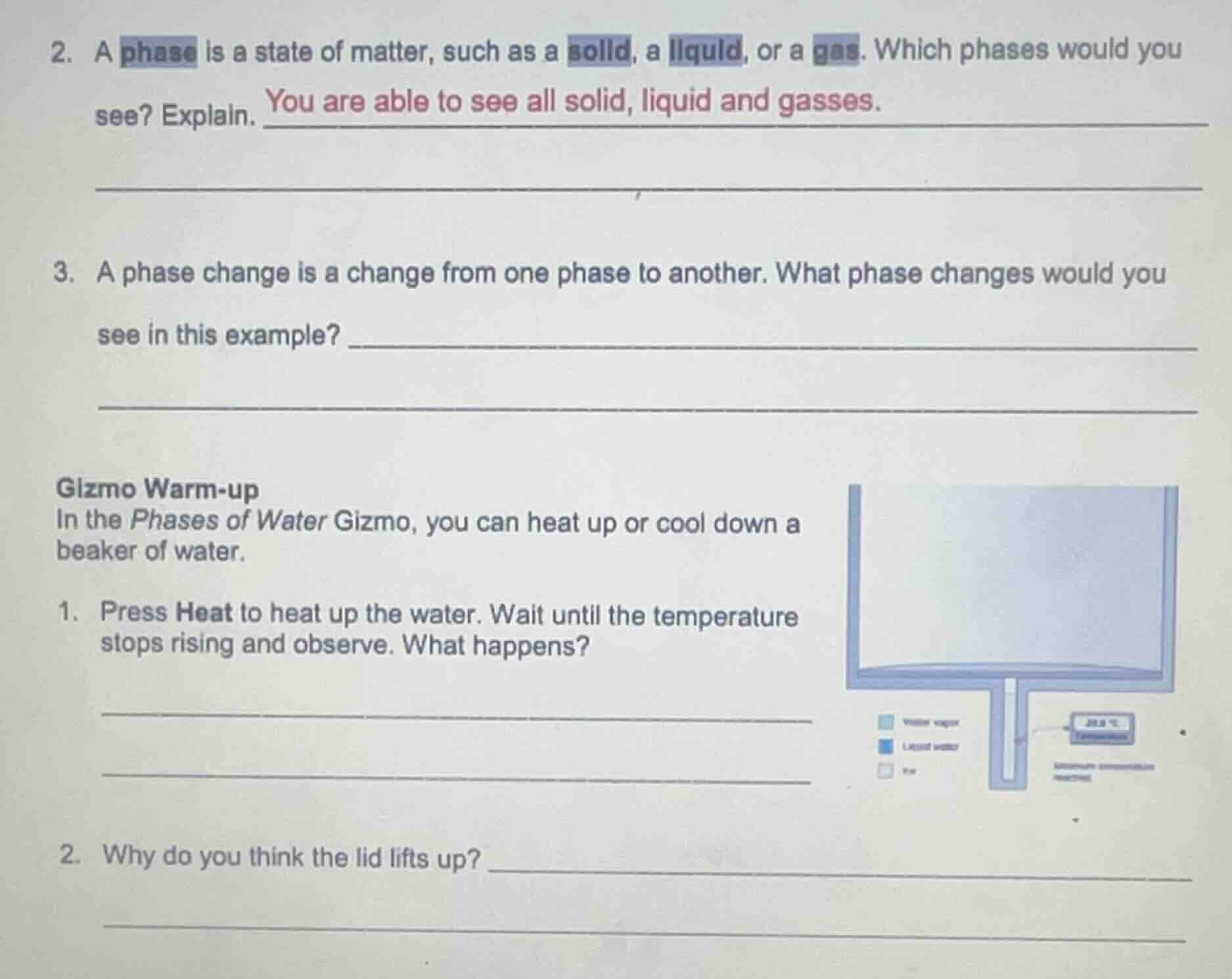 2. a phase is a state of matter, such as a solid, a liquid, or a gas. w…