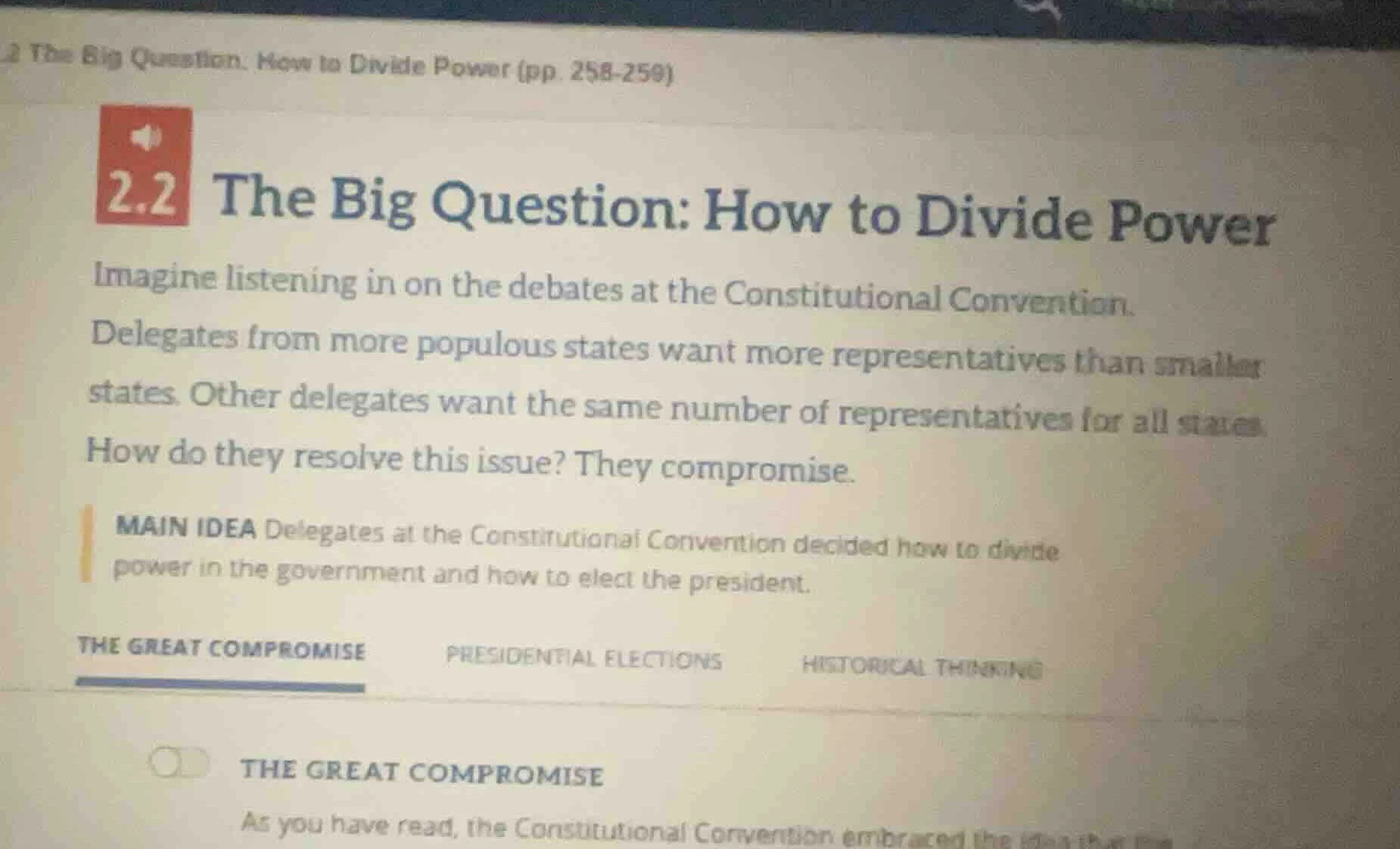 2 the big question: how to divide power (pp. 258 - 259) 2.2 the big que…
