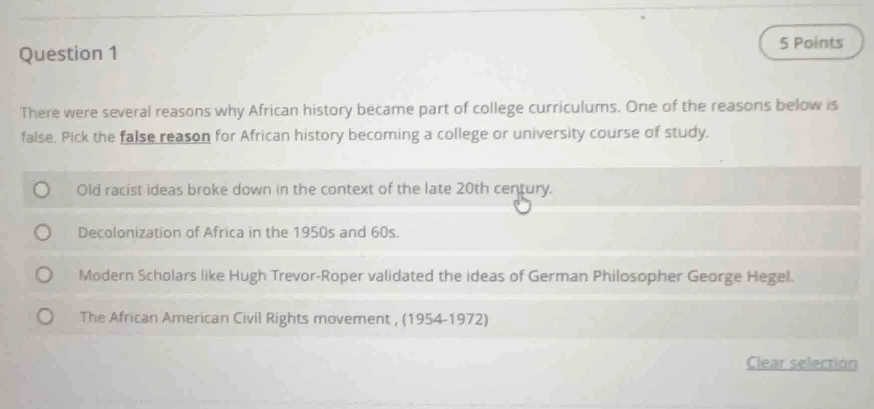 question 1 there were several reasons why african history became part o…