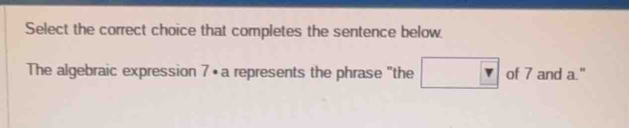 select the correct choice that completes the sentence below. the algebr…