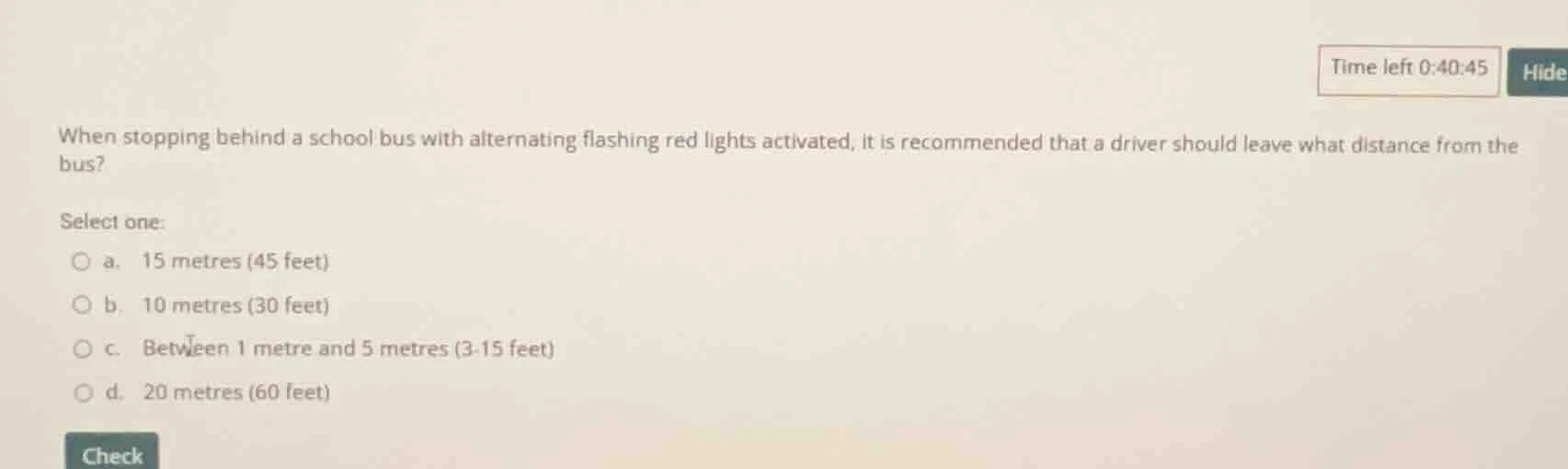 when stopping behind a school bus with alternating flashing red lights …