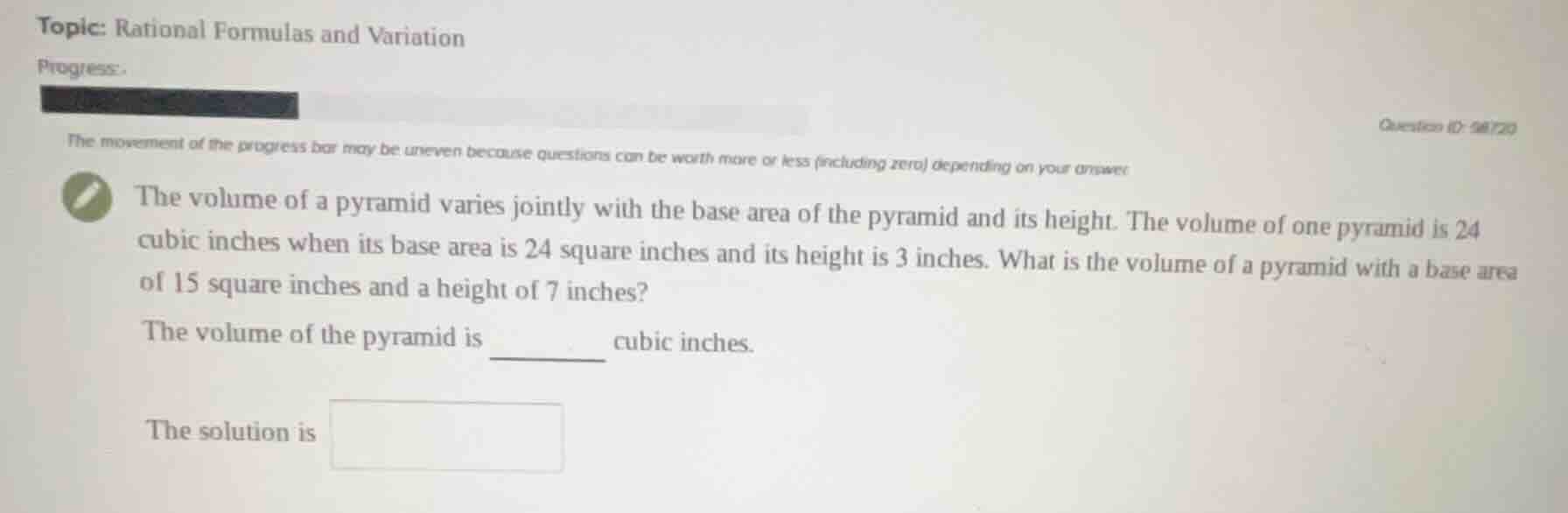 topic: rational formulas and variation progress: the movement of the pr…