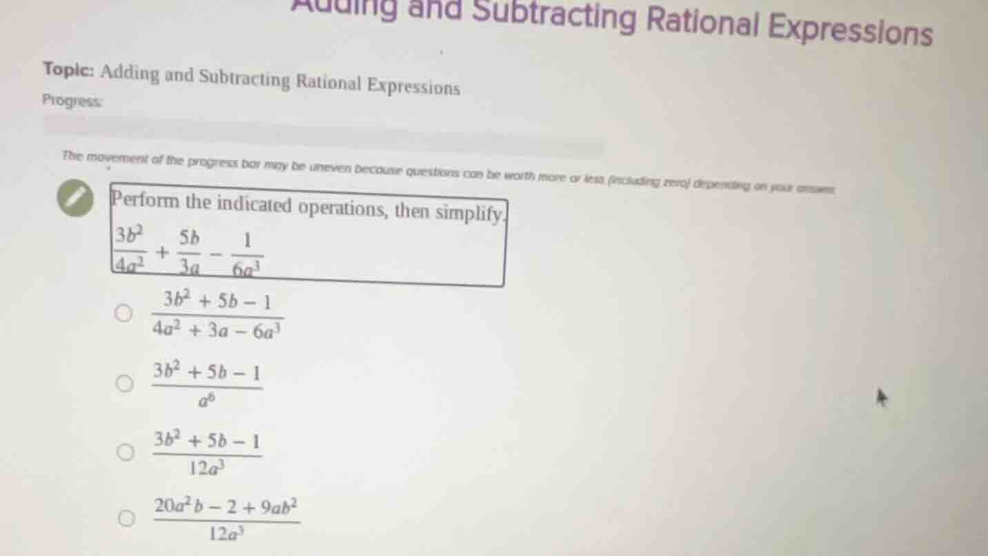 topic: adding and subtracting rational expressions progress: the moveme…