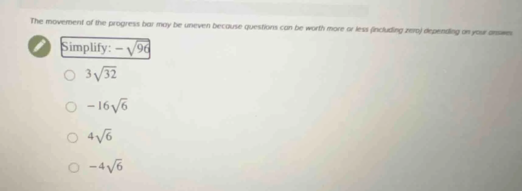 the movement of the progress bar may be uneven because questions can be…