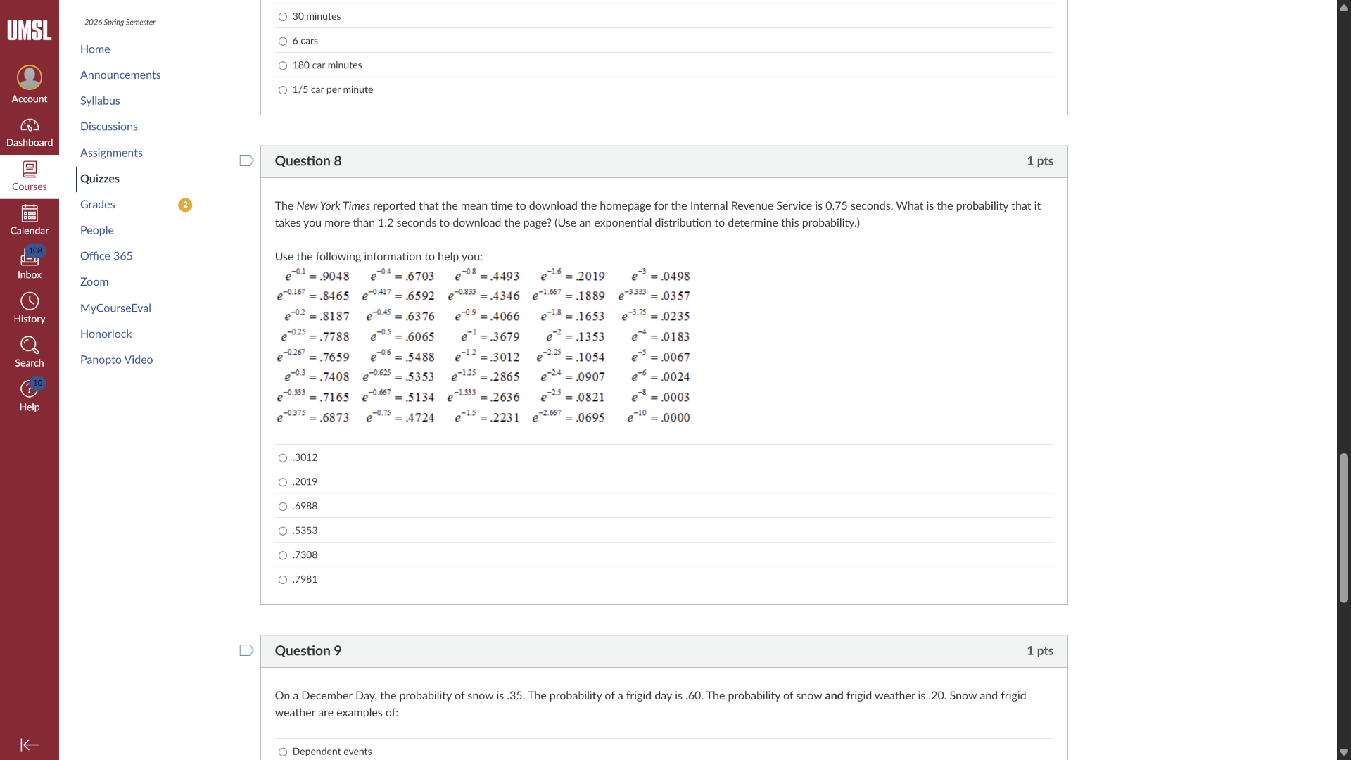 question 8 1 pts the new york times reported that the mean time to down…