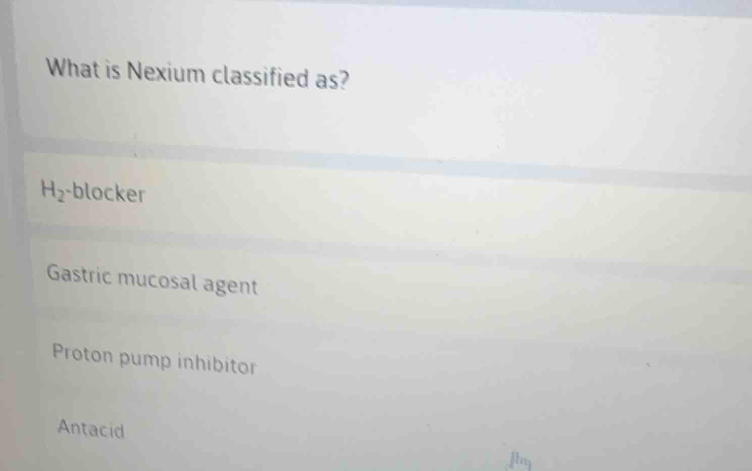 what is nexium classified as? h₂-blocker gastric mucosal agent proton p…