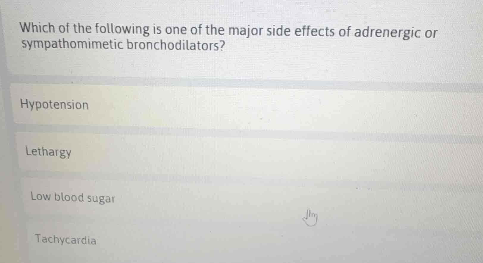 which of the following is one of the major side effects of adrenergic o…