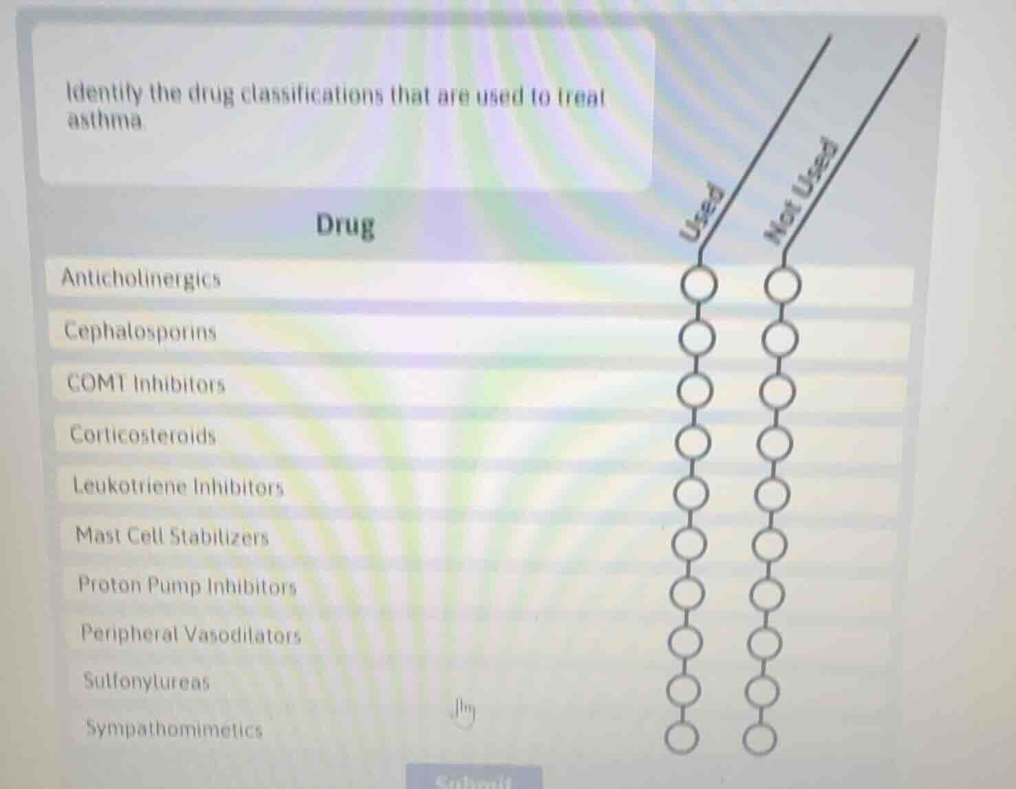 identify the drug classifications that are used to treat asthma. drug a…