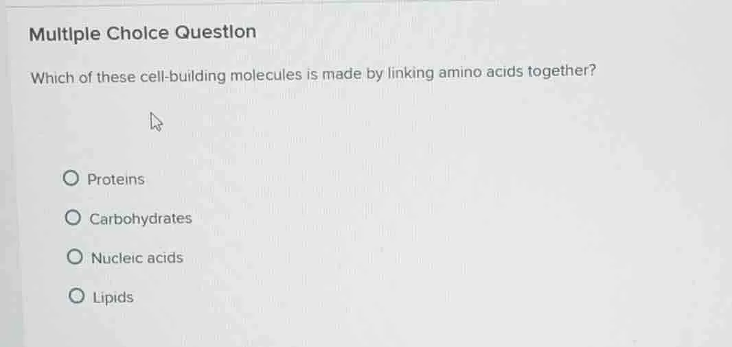 multiple choice question which of these cell - building molecules is ma…