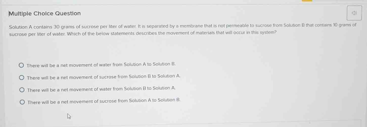 multiple choice question solution a contains 30 grams of sucrose per li…