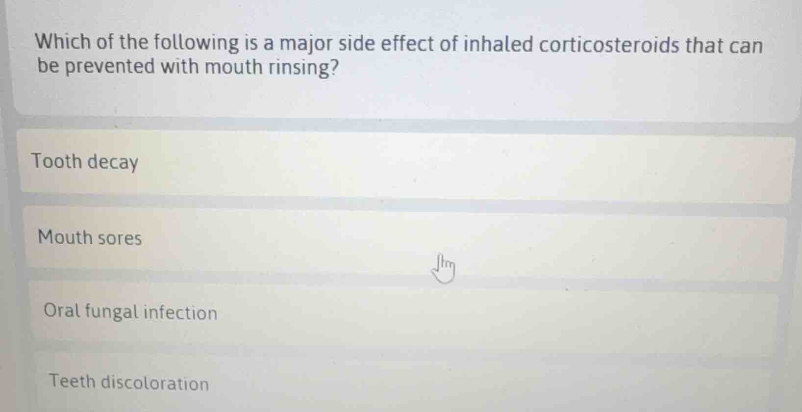 which of the following is a major side effect of inhaled corticosteroid…