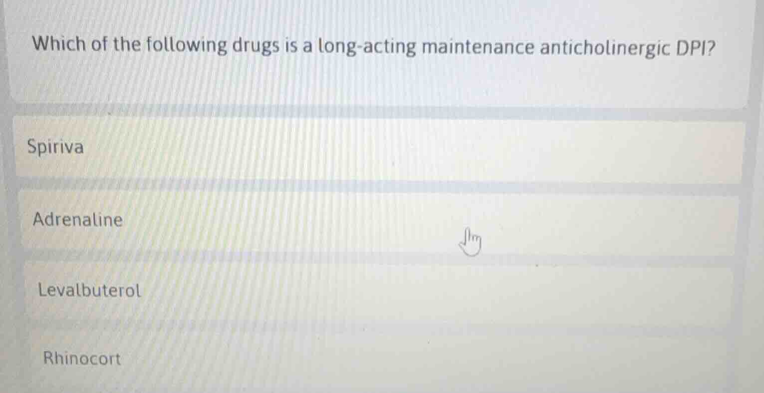 which of the following drugs is a long-acting maintenance anticholinerg…